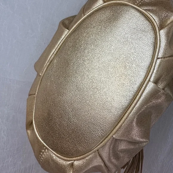 Michael Kors Metallic Gold Braided Tassel Hobo Bag - Picture 9 of 9